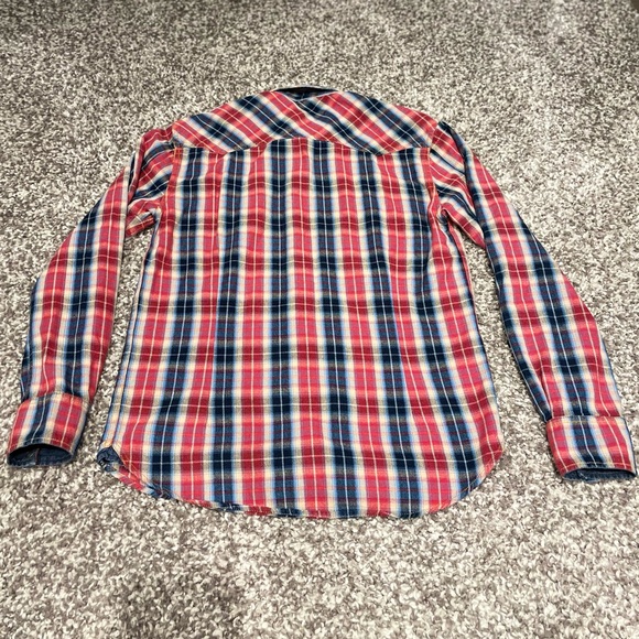 Plaid Red, Blue, Yellow & White Long-Sleeve Button Down - Picture 2 of 8
